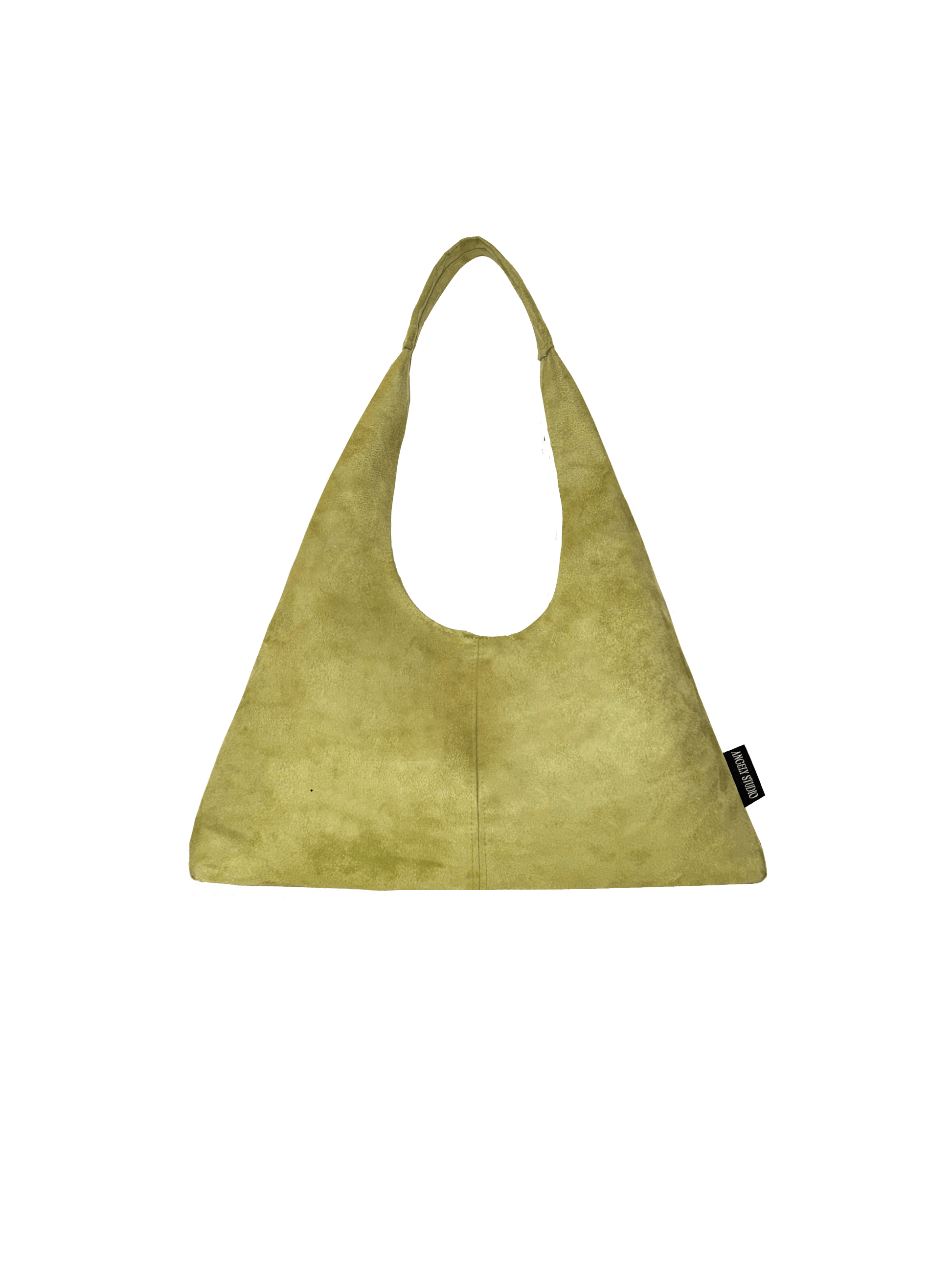 Everyday Green suede shoulder handbag by Angely Studio
